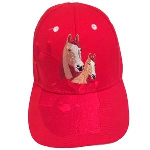 Trucker/Baseball Cap with Embossed Horses
